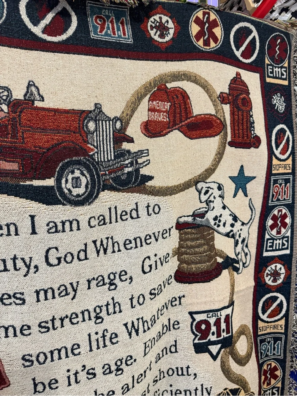 Goodwin Weavers Firefighter's Prayer First Responder Tapestry Throw Blanket